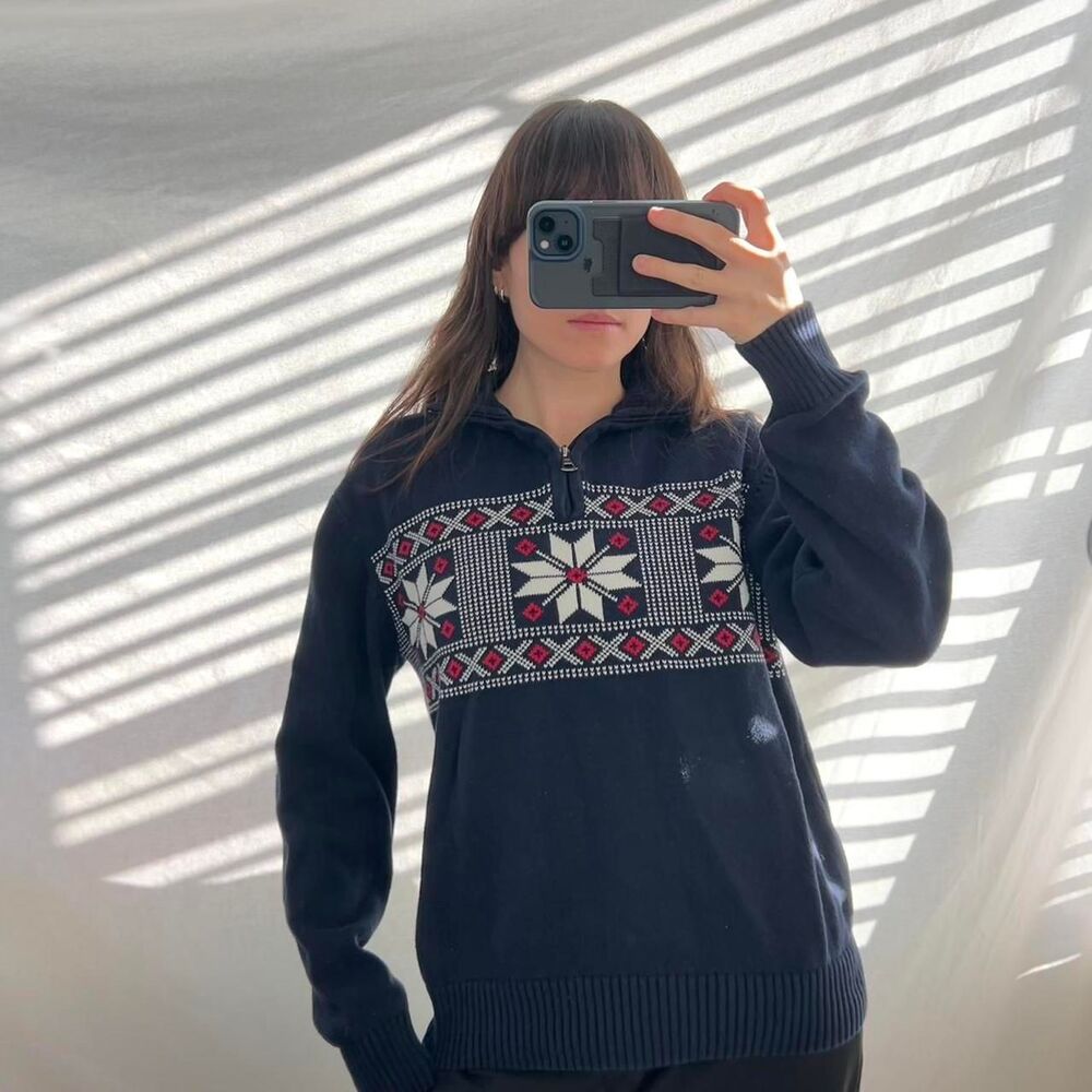 Weatherproof Men's Navy and Blue Jumper